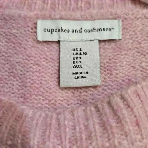Cupcakes & Cashmere Pink Color Block Sweater Soft Relax Fit Size Large #060 - Picture 5 of 8